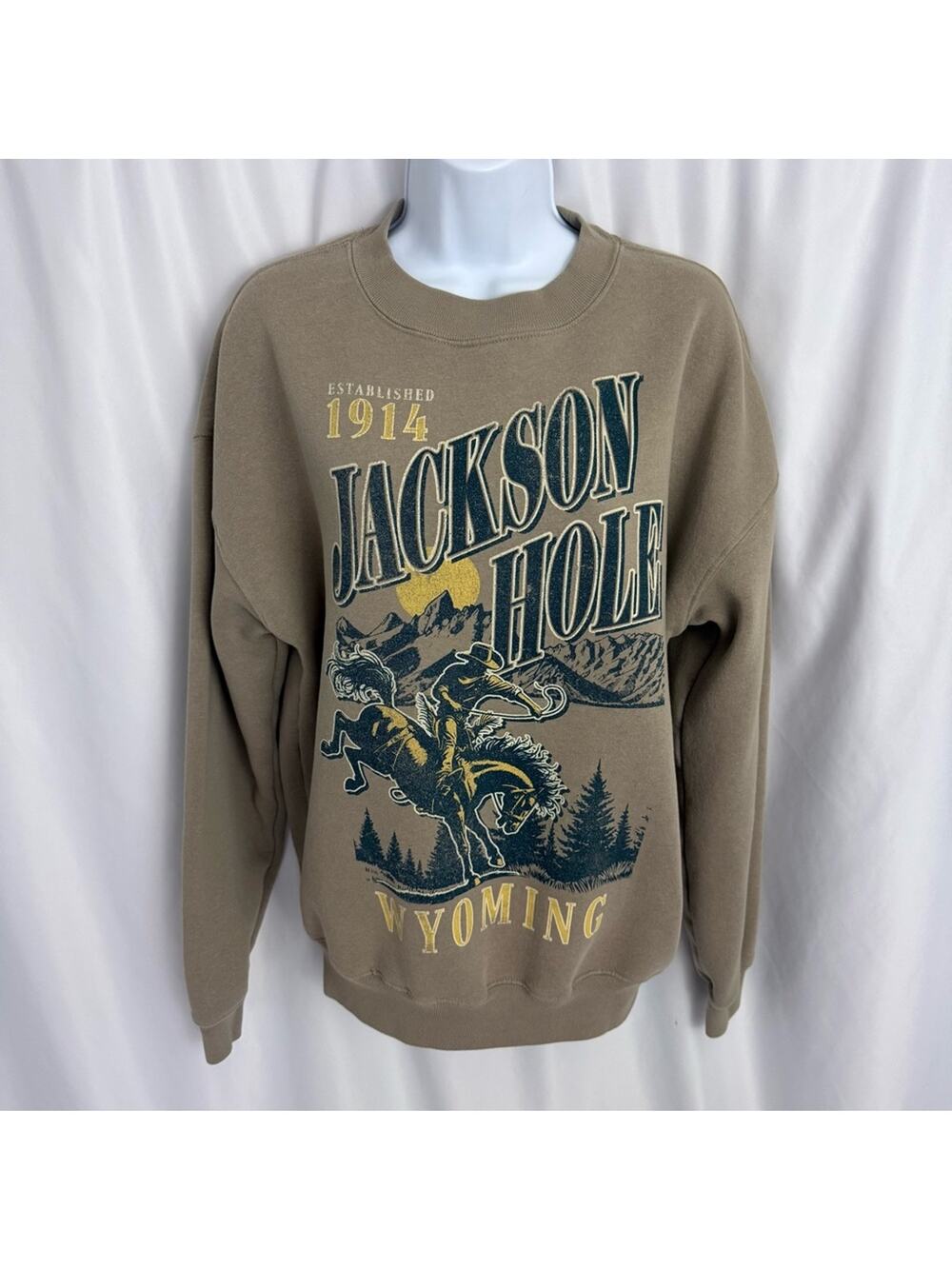 State of Mine Oversized Jackson Hole Wyoming Sweatshirt Size Small